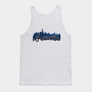 Seattle Skyline Cursive Tank Top